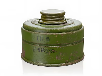 Vintage Green Metal Container with PP5 Marking and Weight Label Old Rustic Industrial Storage Canister 3d model