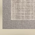 Modern Square Rug With Gray And White Woven Texture And Geometric Pattern Design For Interior