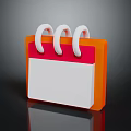Colorful 3D Calendar Design With Orange Pink Border White Page And Three Rings