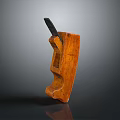 Wooden Hand Plane With Metal Blade On Dark Reflective Surface