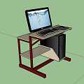 Practical Office Desk Setup With Computer Monitor Keyboard Mouse And CPU Tower