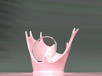 Advanced Medical Device With Transparent Sphere And Pink Splash Shaped Casing 3d model