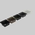 Black Square Kitchen Sink With Modern Design And Integrated Drain
