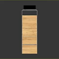 Daily Necessities Display Stand With Multiple Wooden Shelves Metal Frame And Top Signboard