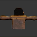 Traditional Wooden Hand Plane With Two Handles And Metal Blade For Carpentry