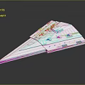 Triangular White Starship Model For Space Exploration With Detailed Aerospace Structure