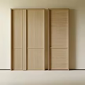 Light Wood Wardrobe With Sliding Doors And Minimalist Design
