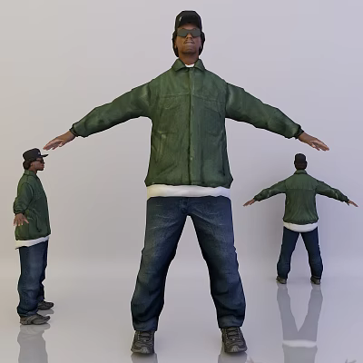 Modern Man Black Guy 3d model Modern Man Black Guy 3d model