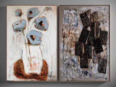 Quiet Decorative Hanging Painting SU Model 3d model