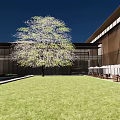 Modern Garden Landscape With Water Feature Stone Wall Bamboo And Steps