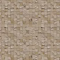 Textured Wall Design With Square Beige Gray Stone Tiles And Mixed Rough Smooth Patterns