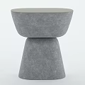 Gray Concrete Side Table With Unique Bowl Shaped Top And Cone Base Design 3d model