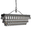 Elegant Classic Crystal Chandelier With Ornate Metal Frame And Hanging Pendants