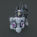 Futuristic Robot Dog With Silver Metallic Body And Blue Glowing Eyes