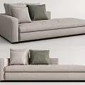 Modern Light Gray Fabric Chaise Lounge With Comfortable Cushions And Stylish Design