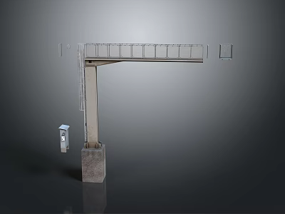 Modern Computer Mechanical Arm Stand With Square Base And Control Panel Design 3d model