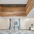 Light luxury lobby front desk 3d model