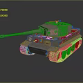 Military Armored Tank In Brown With Cannon Turret Tracks And 232 Marking
