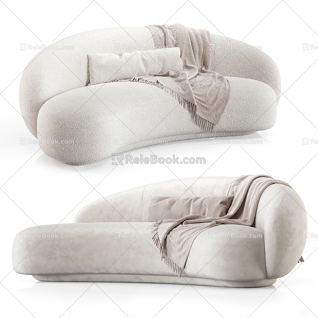 Casual Sofa Casual Sofa Living Room Sofa Multi-person Sofa Pillow Pillow Home Furniture Simple Blanket 3d model