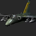 Green Fighter Jet With Weapon Mounts Cockpit Tail Fin And Design Details