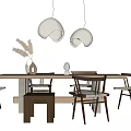 Quiet table and chair combination 3d model