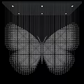 Intricate Butterfly Shaped Hanging Decoration with Grid Pattern and Small Beaded Dots 3d model