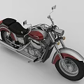 Classic Motorcycle Design With Red Body Black Leather Seat Chrome Exhaust And Spoked Wheels