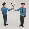 Military Police Figures Traffic Police 3d model