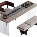 Tea table and chair combination 3d model