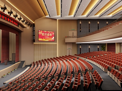 Lecture Hall Stage Lighting Stage Sound Acoustic Board Lecture Hall Seat Lecture Hall School Lecture Hall 3d model