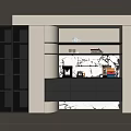 Elegant Modern Sideboard With Black Cabinets Marble Countertop And Open Shelves