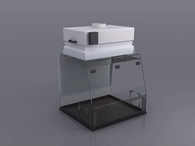Laboratory Transparent Enclosure With White Control Unit And Black Base 3d model