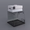 Laboratory Transparent Enclosure With White Control Unit And Black Base