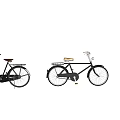 Three Vintage Bicycles Including Cargo Bike With Green Box And Classic Design