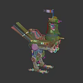 Modern robot bird robot chicken cartoon bird 3d model