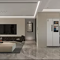 Modern Living and Dining Area Interior With Open Layout Sofa Coffee Table Staircase And Plants