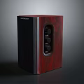 Kenwood Red Wooden Speaker With Control Knobs And Classic Design