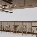 Modern Hotel Public Lounge Area With Coffee Tea Bar And High Stools Arrangement