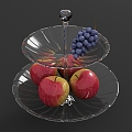 fruit fruit plate grape apple 3d model