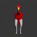 Red Flamingo Sculpture With Shiny Transparent Legs And Yellow Beak