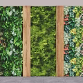 Indoor Decorative Living Plant Wall With Different Greenery And Colorful Flowers