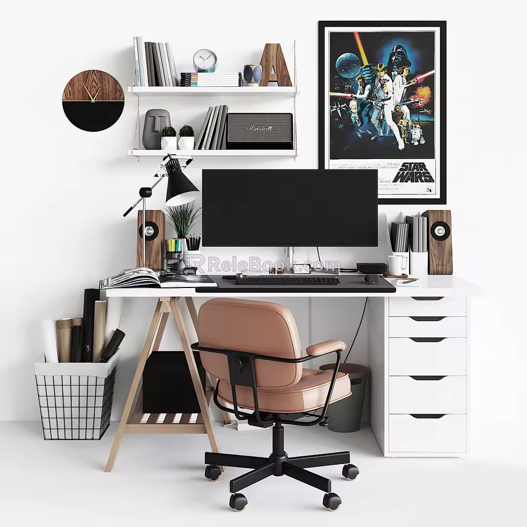 Modern Computer Desk Studio Computer 3d model