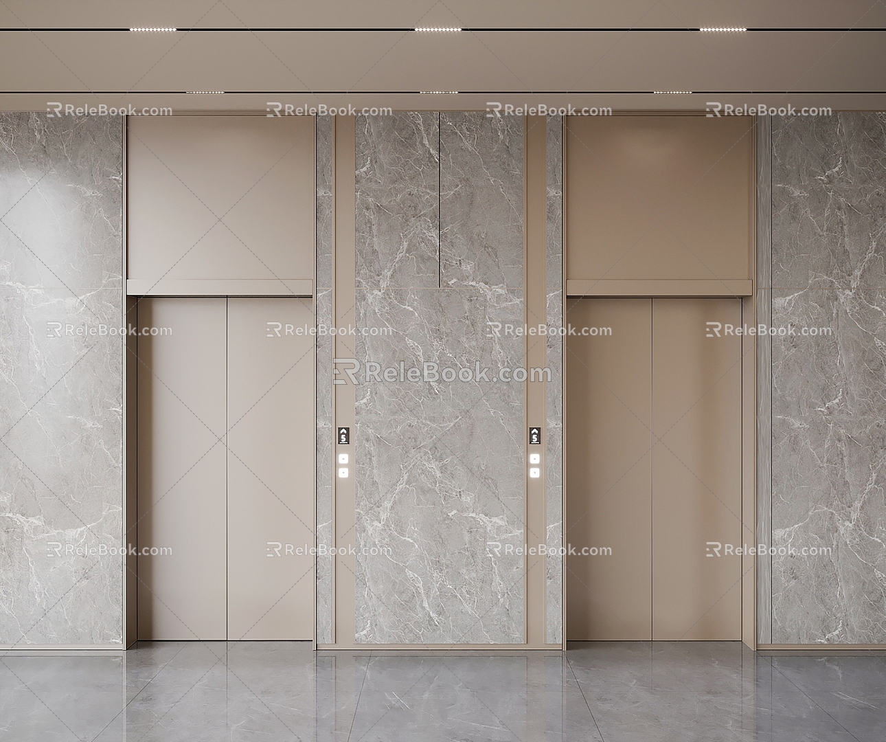 Modern Elevator Hall Elevator 3d model