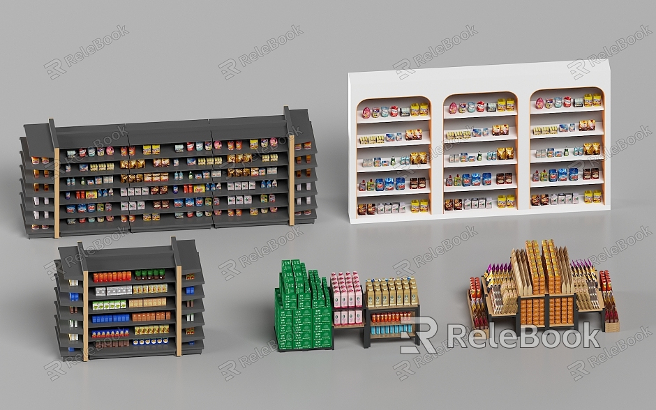 Modern Supermarket Snack House Shelf Supermarket Shelf model