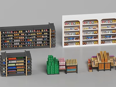Multi Layer Display Shelves In Various Sizes For Retail Product 3d model