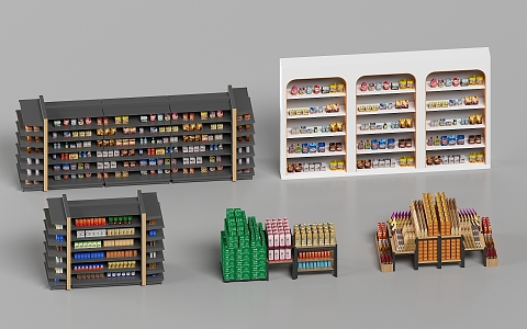 Modern Supermarket Snack House Shelf Supermarket Shelf 3d model