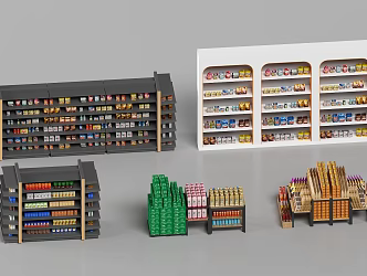 Modern Supermarket Snack House Shelf Supermarket Shelf 3d model