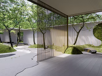 modern courtyard residential area landscape demonstration area landscape courtyard landscape 3d model