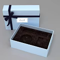 Blue Gift Box Set With Fresh Label Heart Shaped Item And White Packaging 3d model