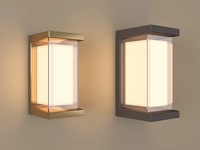 Modern Wall Lamps With Gold And Black Frames And White Lampshades 3d model